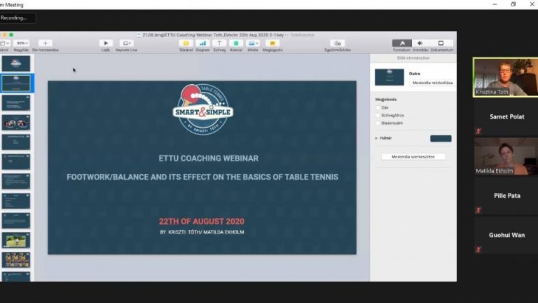 EKHOLM and TOTH shared their experinece on ETTU coaching webinar