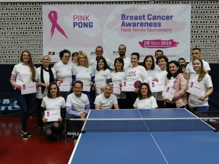 Kosovo is rising Breast Cancer Awareness through table tennis