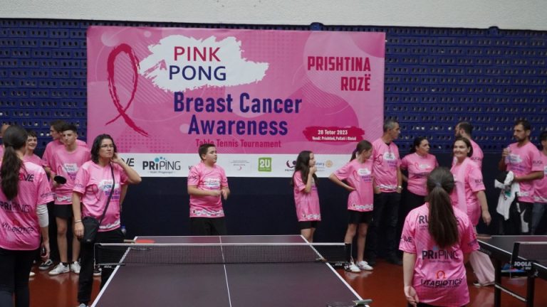 Table Tennis Hall Turns Pink