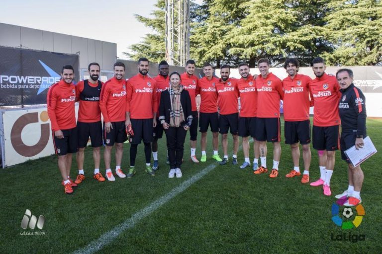 Table tennis champion with football stars