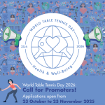Open Call: Become a World Table Tennis Day 2026 Promoter